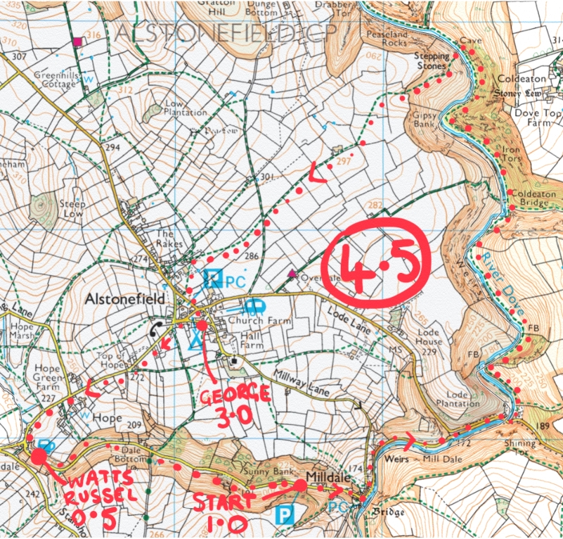 Alstonefield walk map