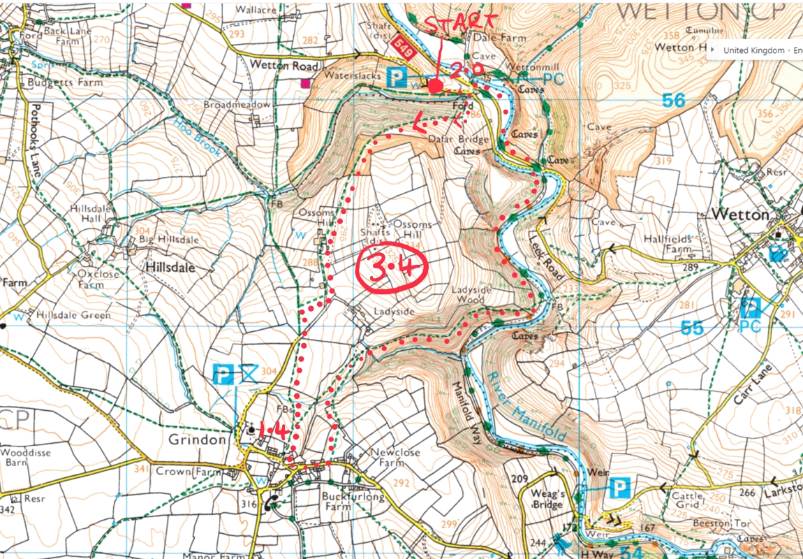 wetton mill thors cave walk map